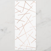 ローズゴールドのダウンワークペイントの幾何学的なウェディングメニュー メニュー (裏面)