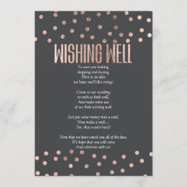 ローズゴールドのドット模様 チャコールブラック ウィッシングウェル 招待状