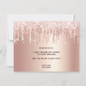 ローズゴールドのドリップがあなたを誘います。私のフラワーガールになってくれますか？ 招待状 (裏面)