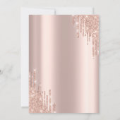 ローズゴールドのドリップが花柄のワインボトル バチェロレッテ 招待状 (裏面)