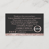 ローズゴールドのドリップ サンクス ビジネスカード (裏面)