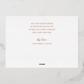 ローズゴールドのハッピーホリデー マルチフォト 箔シーズンカード (裏面)