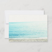 ローズゴールドのパームツリーのビーチ写真の出欠確認 ウェディング 招待状 (裏面)