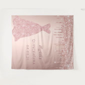 ローズゴールドのピンクのドレスが滴る キンチェアニエラ タペストリー (正面(横))