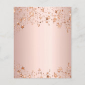 ローズゴールドのフラッシュスターがデザインされた、費用を抑えた結婚式の招待状 チラシ (裏面)