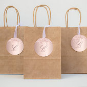 ローズゴールドのフラッシュピンクのドリップ モノグラムイニシャル ラウンドシール