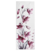 ローズゴールドのフラワーブラッシュギフトバッグ ワインギフトバッグ (裏面)