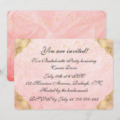 ローズゴールドのブライズメイドパーティー 招待状 (正面/裏面)