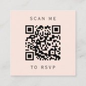 ローズゴールドのブライダルQRコードRSVP エンクロージャーカード (裏面)