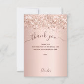 ローズゴールドのブラッシュサンクスカード サンキューカード (正面)