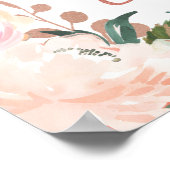 ローズゴールドのブランチ バブリー ブライダルシャワーのウェルカムサイン ポスター (角)