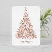 ローズゴールドのプレスされた花輪 メリークリスマス ホリデー (立ち正面)