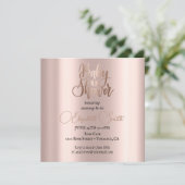 ローズゴールドのベイビーシャワーの招待状 招待状 (スタンド正面)