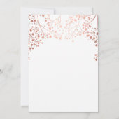 ローズゴールドのベイビーズブレス フラワーエンゲージメントパーティー 招待状 (裏面)