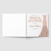 ローズゴールドのホイルハートドレス ブライダルシャワー ゲストブック (全面)