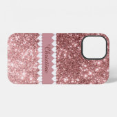 ローズゴールドのホワイトハートとマイ・ネーム iPhoneケース (裏面横)