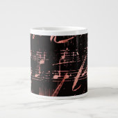 ローズゴールドのミュージカルノート ジャンボ セラミック ラテ マグ (正面)