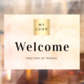 ローズゴールドのメタリックなビジネスロゴ歓迎 ウィンドウサイン (シート2)