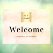 ローズゴールドのメタリックなビジネスロゴ歓迎 ウィンドウサイン (シート3)