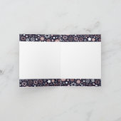 ローズゴールドのメタリックな冬の雪の結晶が楽しいクリスマス シーズンカード (内部)