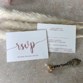 ローズゴールドのメニュー選択 RSVP カード