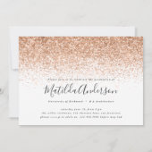ローズゴールドのモダンでおしゃれな卒業パーティー招待状 招待状 (裏面)