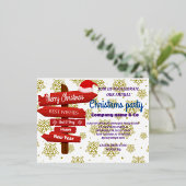 ローズゴールドの企業のクリスマスパーティーキュート 箔招待状ポストカード (立ち正面)