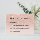 ローズゴールドの偽のグリッター ピンクのオンブレ RSVP ブラック (スタンド正面)