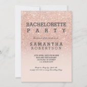 ローズゴールドの偽のグリッター ピンクのハッピーアワー 招待状 (正面)