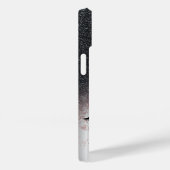 ローズゴールドの偽まつげ ブラック グリッター シルバー Case-Mate iPhoneケース (裏面 / 右)