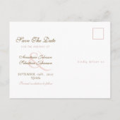 ローズゴールドの写真 ウェディング セーブ・ザ・デート 案内ポストカード (裏面)