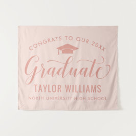 ローズゴールドの卒業おめでとうございます タペストリー