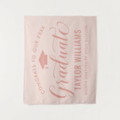 ローズゴールドの卒業おめでとうございます タペストリー (正面)