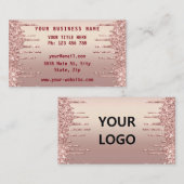 ローズゴールドの名刺　貴社のロゴ・お名前・ご連絡先情報 名刺 (正面/裏面)