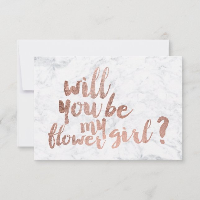 ローズゴールドの大理石のフラワーガール (正面)