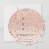 ローズゴールドの大理石 グリッター オンブレ 結婚式プログラム 招待状 (裏面)