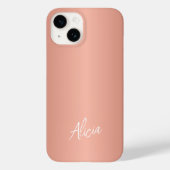 ローズゴールドの女の子らしい署名名前パーソナライズ Case-Mate iPhoneケース (裏面)
