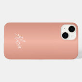 ローズゴールドの女の子らしい署名名前パーソナライズ Case-Mate iPhoneケース (裏面 (横))