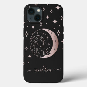 ローズゴールドの女神 & ミスティックムーン 天体エネルギー iPhone 13ケース