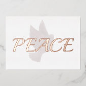 ローズゴールドの平和の鳩 箔シーズンカード (正面)