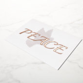 ローズゴールドの平和の鳩 箔シーズンカード (回転した状態)