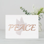 ローズゴールドの平和の鳩 箔シーズンカード (立ち正面)