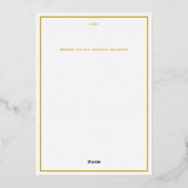 ローズゴールドの幾何学的なフォトフレーム 箔シーズンカード (裏面)