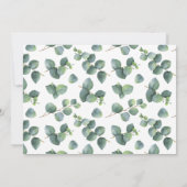 ローズゴールドの幾何学的なフレームにユーカリ 招待状 (裏面)