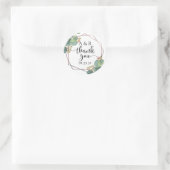 ローズゴールドの幾何学的なユーカリの感謝 ラウンドシール (バッグ)