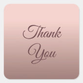 ローズゴールドの感謝を表すタイポグラフィ・スクリプトテンプレート スクエアシール (正面)