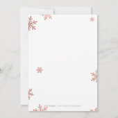 ローズゴールドの手書きカリグラフィー ホリデーパーティー 招待状 (裏面)