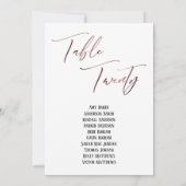 ローズゴールドの手書きテーブル20番 テーブル番号 (裏面)