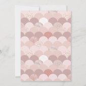 ローズゴールドの招待状、ピンクゴールドの招待、ウェディングベイビー 招待状 (裏面)