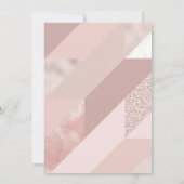 ローズゴールドの招待状、ベイビー、ブライズシャワー、ディナー 招待状 (裏面)